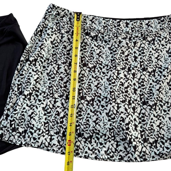 Tranquility Women XXL Skort Set Lot of 2 Black Leaf Print Tennis golf pickleball - Picture 8 of 9